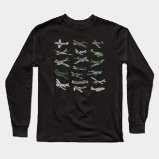 Various German WW2 Airplanes Long Sleeve T-Shirt